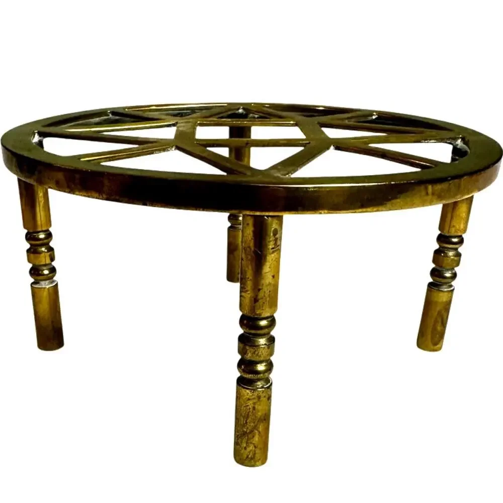 MCM Star Design Solid Brass Vintage Trivet Teapot Kettle Plant Bowl Stand